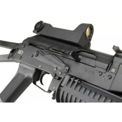 PP-19 Bizon-2 sub-machinegun replica with sound suppressor and red-dot sight