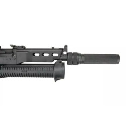 PP-19 Bizon-2 sub-machinegun replica with sound suppressor and red-dot sight