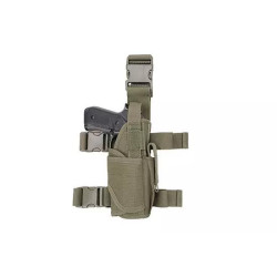 Thigh holster with magazine pouch
