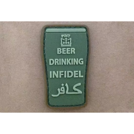 Patch 3D - Beer drinking infidel - Olive