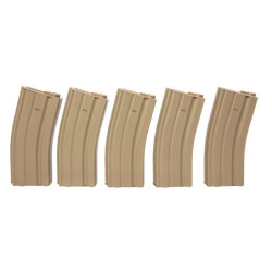 5pcs set - 30ord hi-cap magazine for M4/M16 - tan