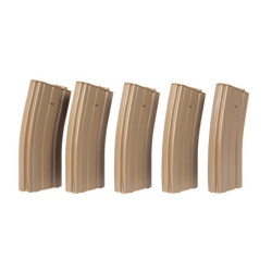 5pcs set - 100rd mid-cap magazine for M4/M16 - tan