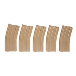 5pcs set - 100rd mid-cap magazine for M4/M16 - tan