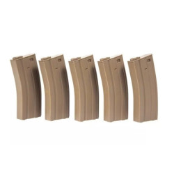 5pcs set - 30rd real-cap magazine for M4/M16 - tan