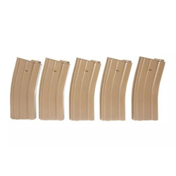 5pcs set - 30rd real-cap magazine for M4/M16 - tan