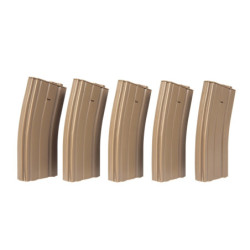 5pcs set - 30rd real-cap magazine for M4/M16 - tan