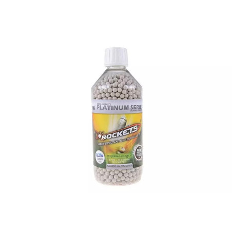 Rockets Platinum Series BIO 0,25g BB pellets 3000 pieces - bottle - White