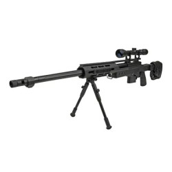 MB4411D sniper rifle replica with scope and bipod - black