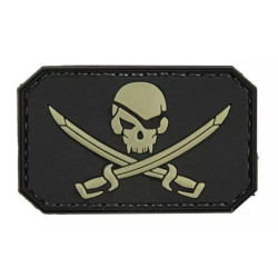 3D patch – Pirate Skull - black