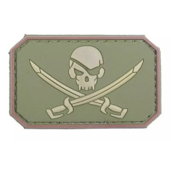 3D Patch – Pirate Skull - olive