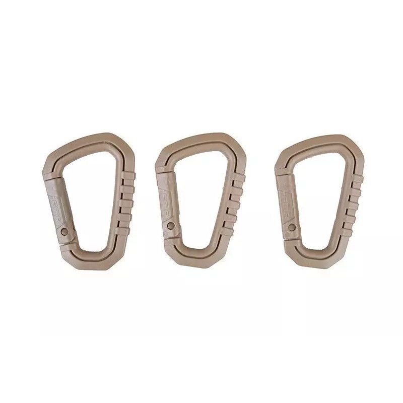 Set of polymer carabiners - tan