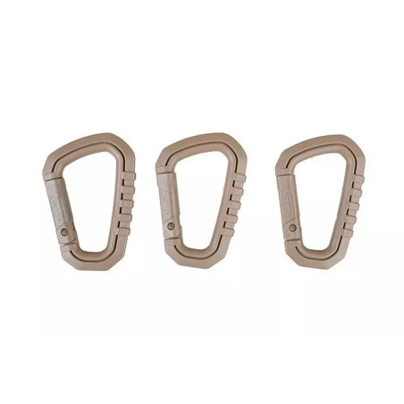 Set of polymer carabiners - tan