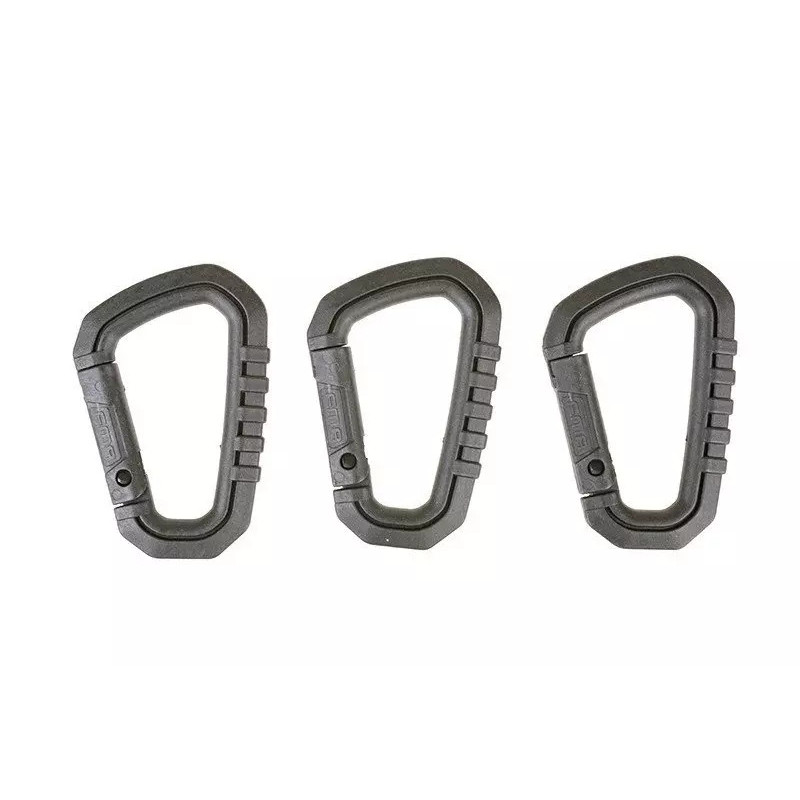 A Set of 3 Polymer Snap Hooks – Black