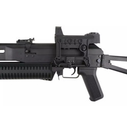 PP-19 Bizon submachine gun replica with silencer and red-dot sight