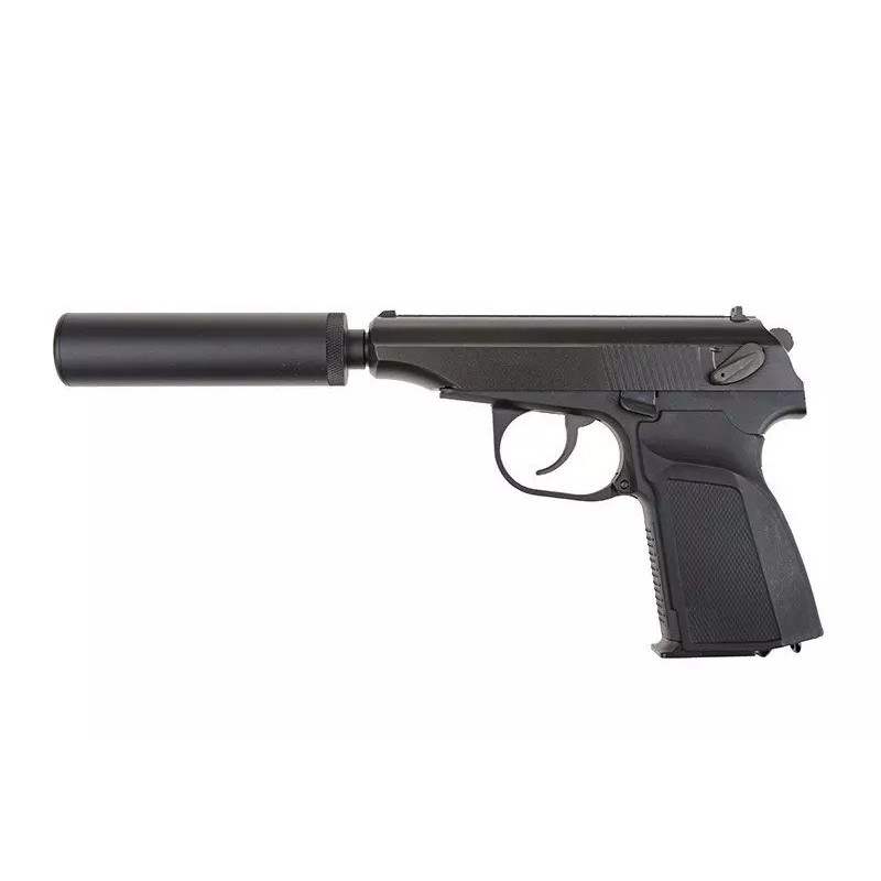 MK Pistol Replica with a Silencer - black