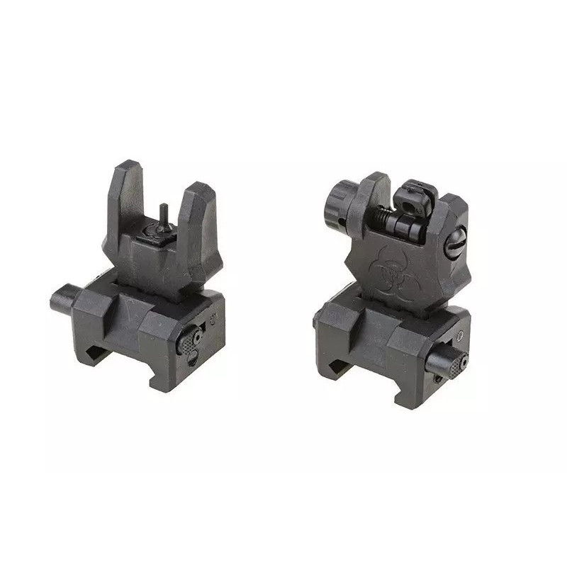 Biohazard Set of Flip-Up Iron Sights – Black