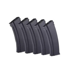 150rd mid-cap 5 magazine set for AK74 type replicas - black