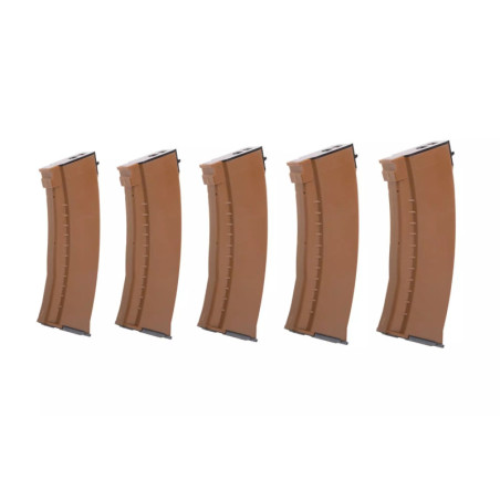 150rd mid-cap 5 magazine set for AK74 type replicas - brown