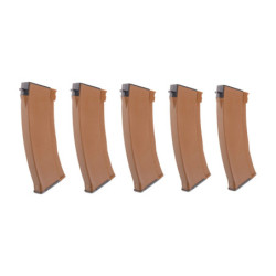 150rd mid-cap 5 magazine set for AK74 type replicas - brown