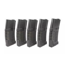 5x set 300rd PMG hi-cap magazine for M4/M16 type replicas - black