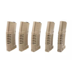 5x set 300rd PMG hi-cap magazine for M4/M16 type replicas - dark earth