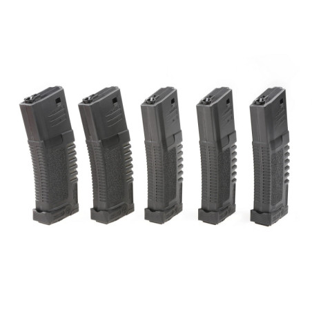 5x set 140rd PMG mid-cap magazine for M4/M16 type replicas - black