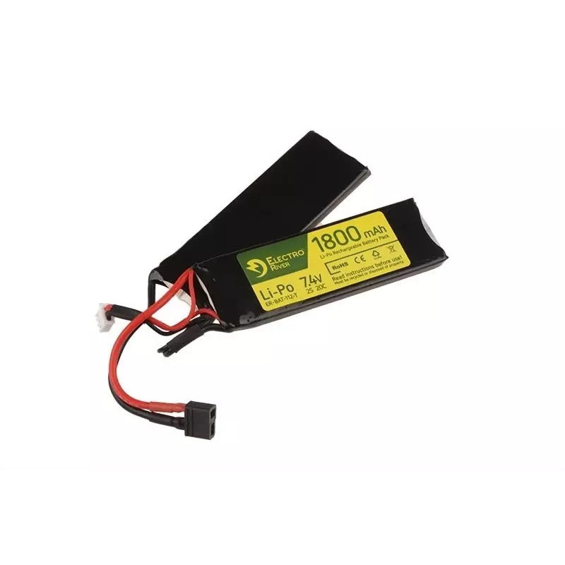 LiPo 7.4 V 1800mAh 20/40C T-connect (DEANS) Battery - Butterfly Configuration