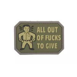 All Out - 3D Badge - Olive Drab