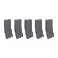 Set of 5 Mid-Cap 70 BB Magazines for M4/M16 Replicas - Grey