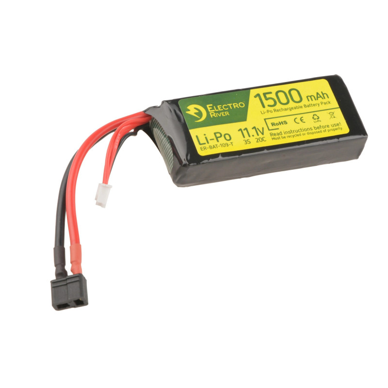 LiPo 11.1V 1500 mAh 20/40C T-connect (DEANS) Battery