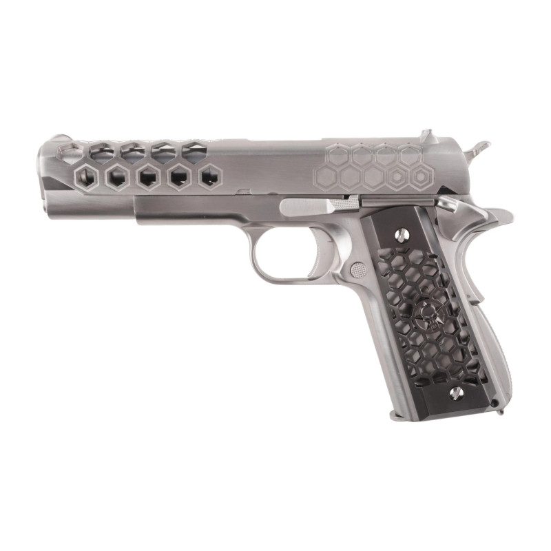 1911 Hex Cut V.3 Pistol Replica - silver