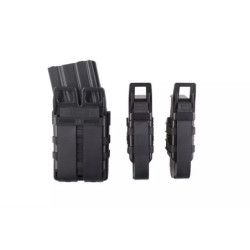 Set of Open III (2 XS + 1 M) Pistol + 5.56 Magazine Pouches - Black