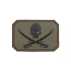 Pirate Skull PVC Patch - Forest