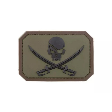 Pirate Skull PVC Patch - Forest