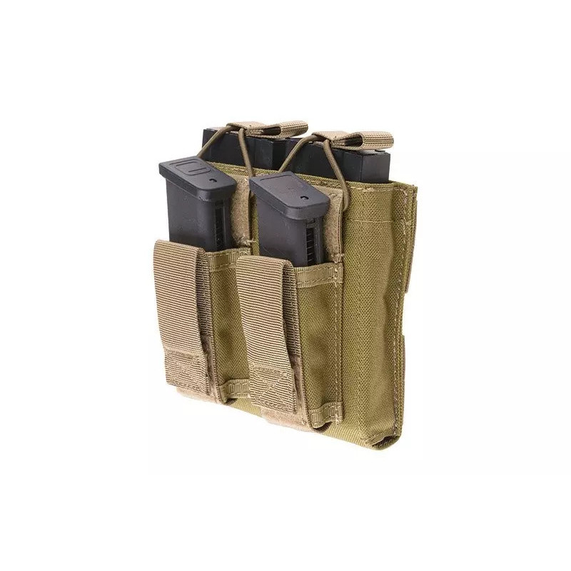 Double Open Top Pouch for M4/M16 + Pistol Magazines - Khaki