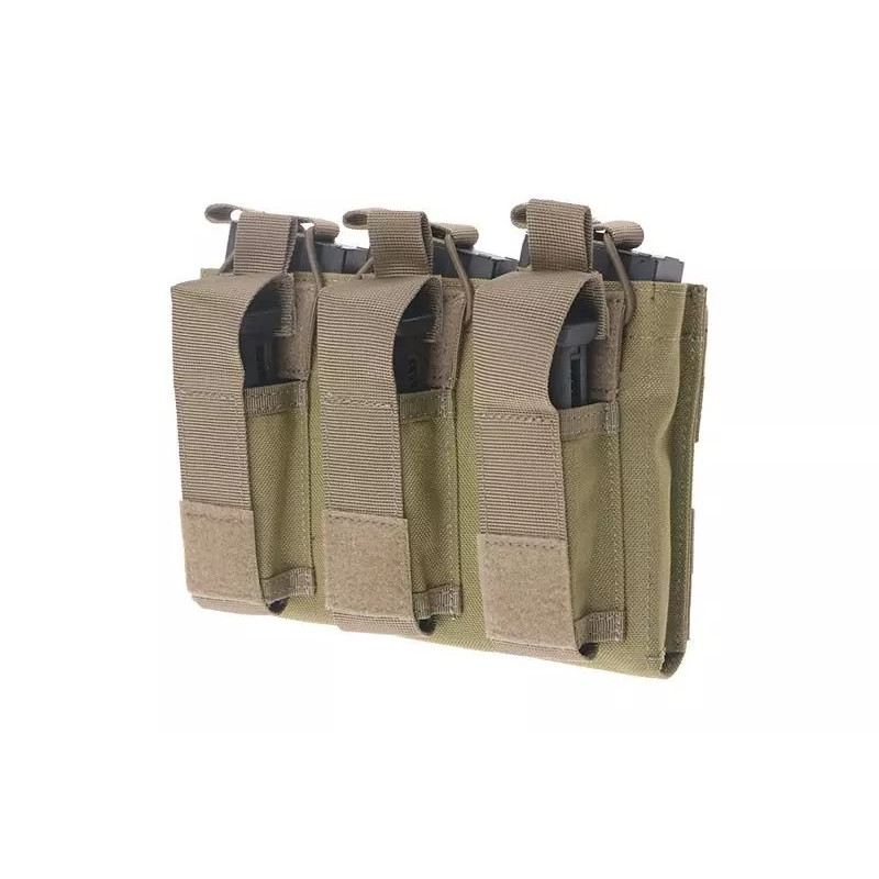 Triple Open Top Pouch for M4/M16 + Pistol Magazines - khaki