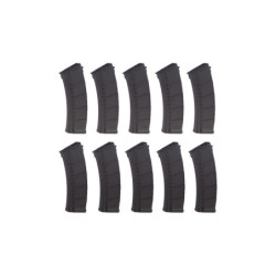 Set of 10 Mid-Cap 155 BB Magazines for AK Replicas - Black