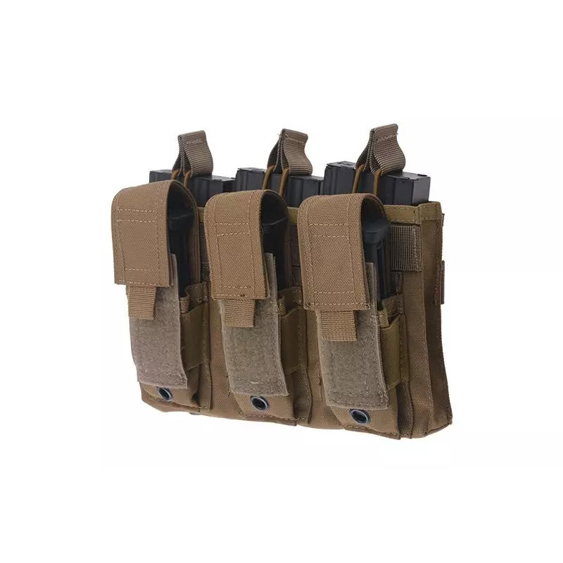 Open Top 3+3 Pouch - Tan