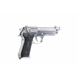 SR92 pistol replica with silencer - silver