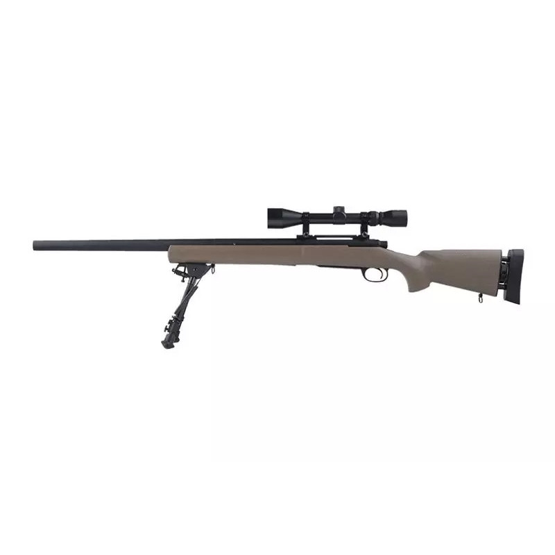 SW-04 Sniper Rifle Replica with Scope and Bipod - Tan