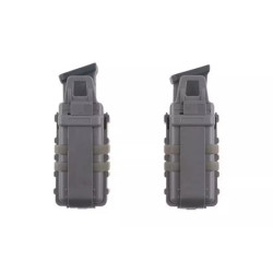 A Set of 2 FAST Magazine Pouches (transverse) For Pistol Magazines - foliage green