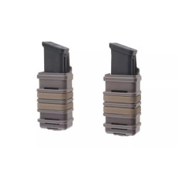 A Set of 2 FAST Magazine Pouches (transverse) For Pistol Magazines - dark earth