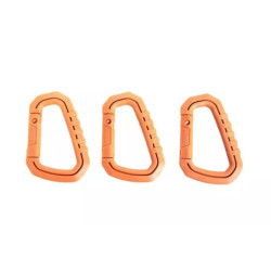 Set of 3 Polymer Carabiners - Orange