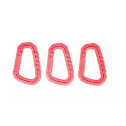 Set of polymer carabiners - pink