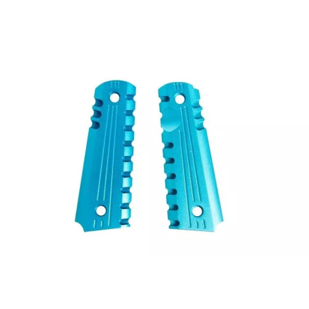 Aluminum Grip Covers  for Colt 1911 Pistols - blue