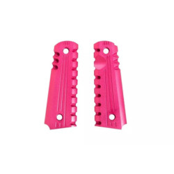 Aluminum Grip Covers  for Colt 1911 Pistols - red