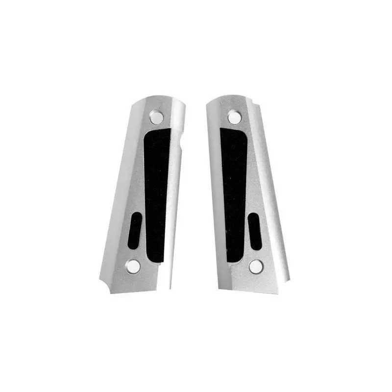 Aluminum Grip Covers  TYPE B for Colt 1911 Pistols - silver