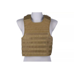 Light mesh plate carrier type tactical vest - tan