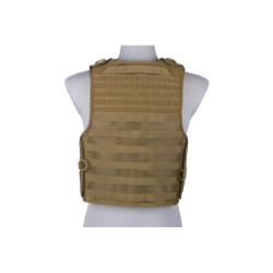 Light mesh plate carrier type tactical vest - tan