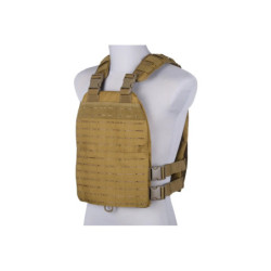 Laser-cut plate carrier type tactical vest - tan
